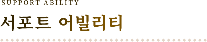 SUPPORT ABILITY 서포트 어빌리티